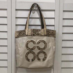Coach snakeskin tote